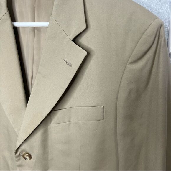 Brook Brothers Men Regent Fit Blazer Beige Jacket Sz 39R, 33W Padded Shoulders - Picture 8 of 15